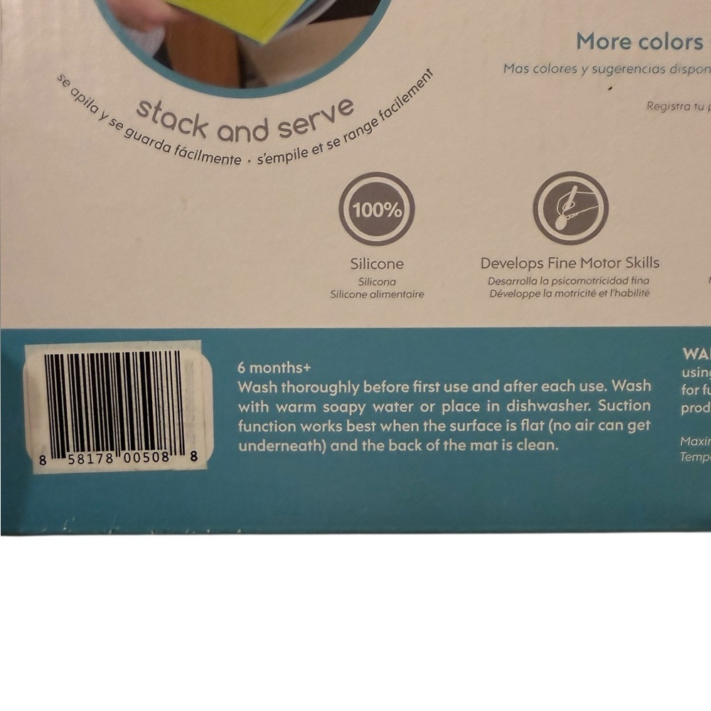 Ezpz Blue The Happy Mat Silicone Suction All In One Baby Dish & Placemat 9+Month - Picture 4 of 12